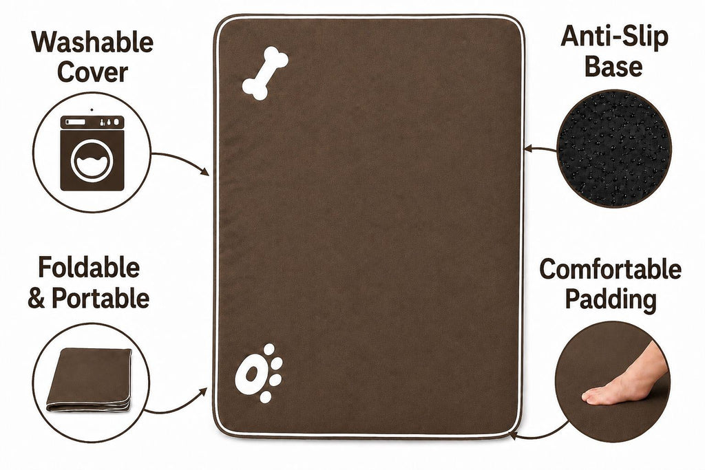 Night Zone Super Soft Bone & Paw Pet Bed Mat