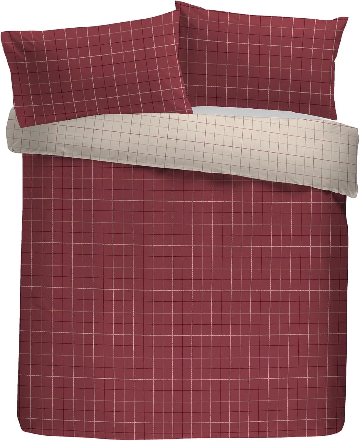 Dreams & Drapes Lodge Wynn Check 100% Brushed Cotton Duvet Cover Set