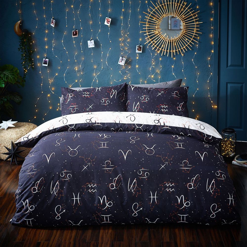 Furn Style Lab Zodiac Constellations Print Reversible Duvet Cover Set