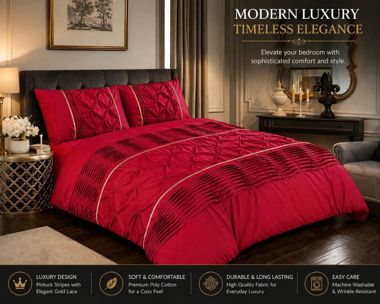 Night Zone Elegant Eleanor Duvet Cover Set