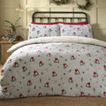 Dreams & Drapes Lodge Christmas Winter Robin Soft Teddy Fleece Duvet Cover Set