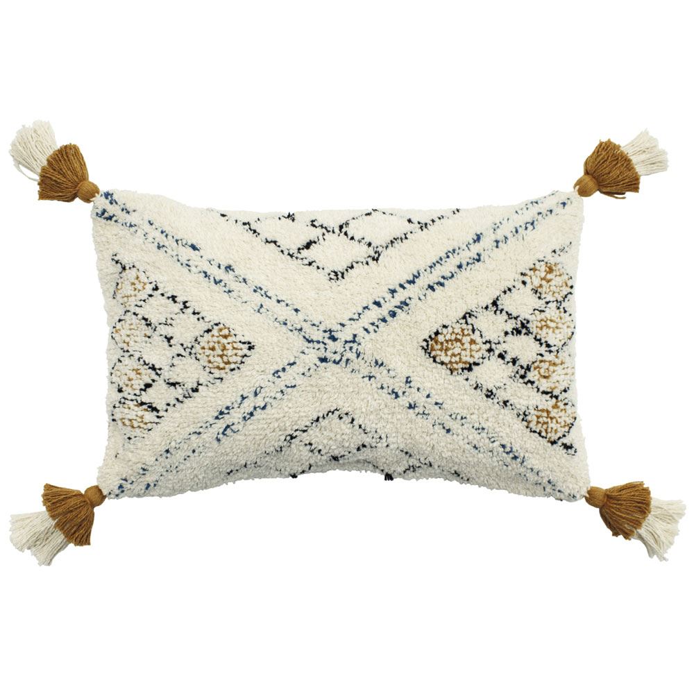 Furn Atlas Tufted Texture 100% Cotton Tasselled Cushion Cover