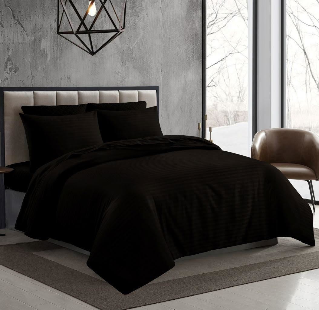 Night Zone Satin Stripe 100% Cotton 250 Thread Count Flat Sheet