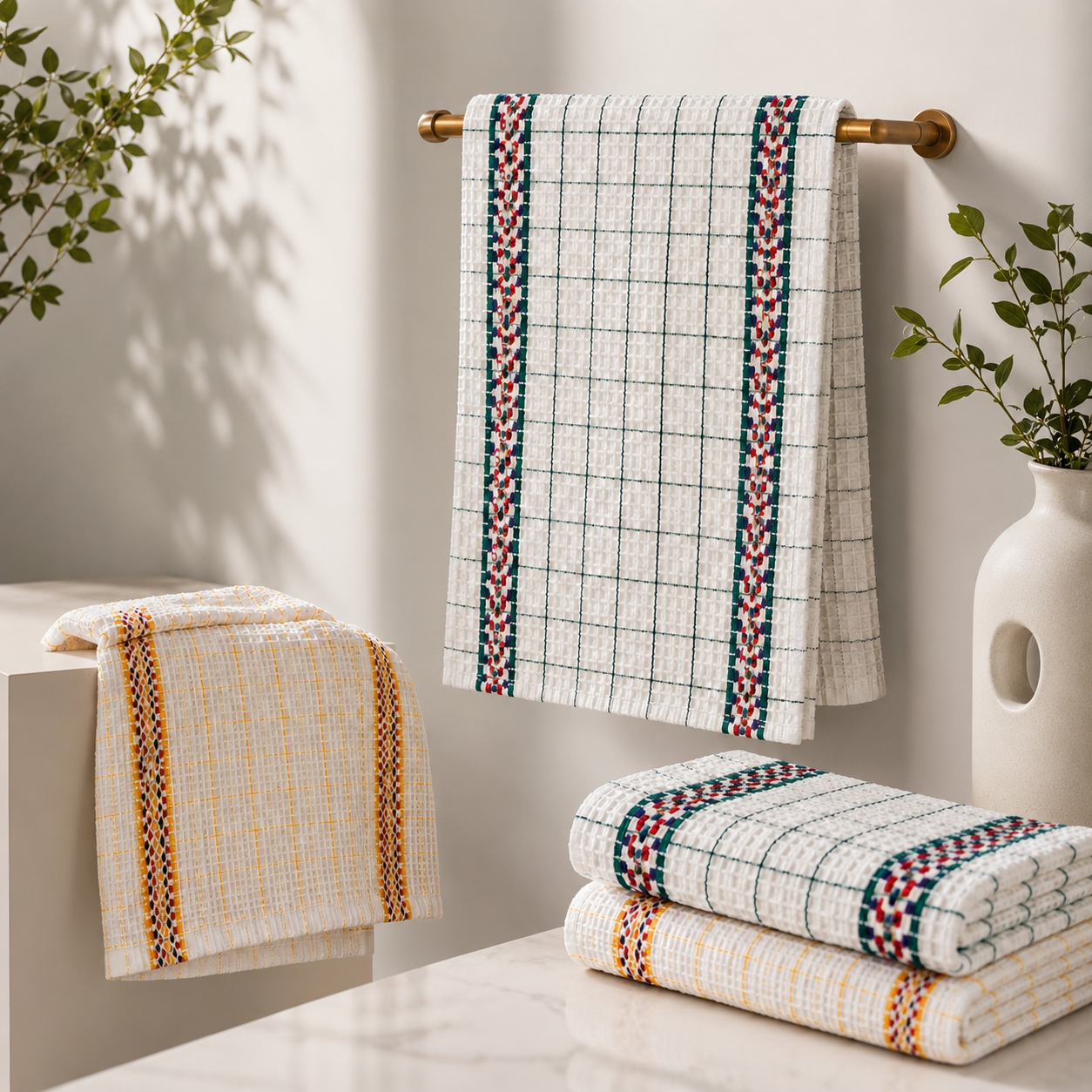 Night Zone Pack of 2 Hawai Tea Towels 100% Cotton
