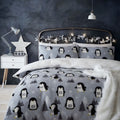 Catherine Lansfield Christmas Cosy Penguin Sherpa Fleece Duvet Cover Set