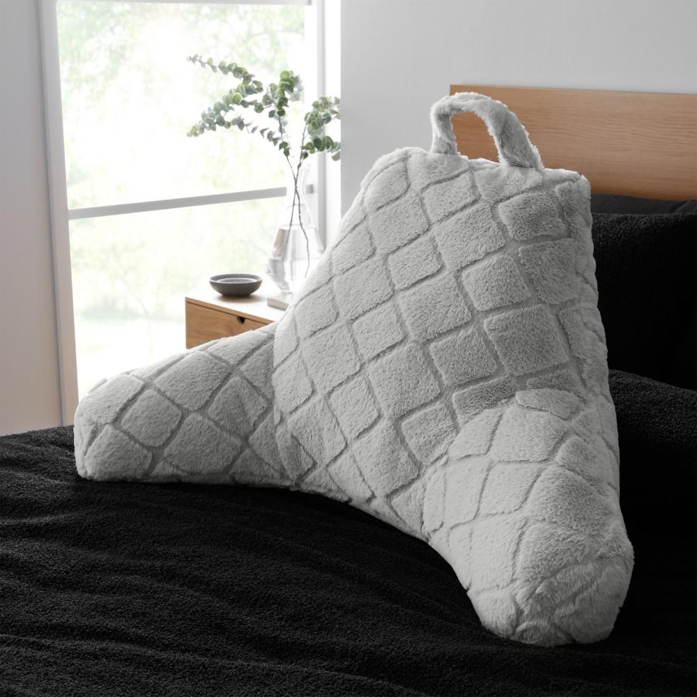 Catherine Lansfield Cosy Diamond Faux Fur High Back Cuddle Cushion Back Rest