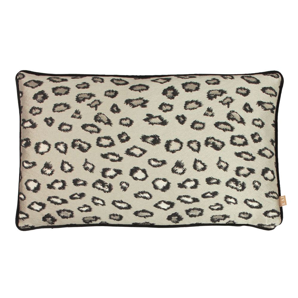 Kai Faline Leopard Print Velvet Piped Edge Cushion Cover
