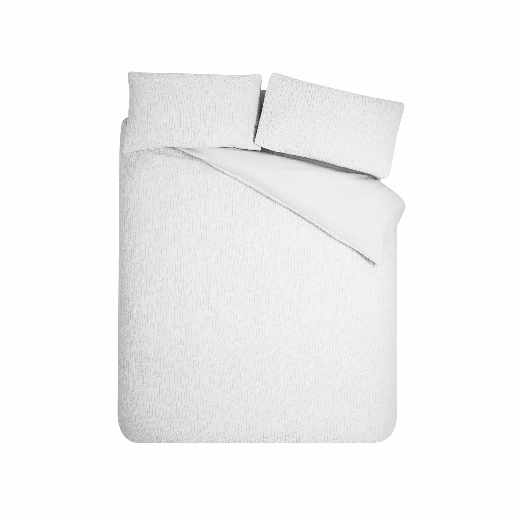 Catherine Lansfield Crinkle Seersucker Textured Duvet Cover Set