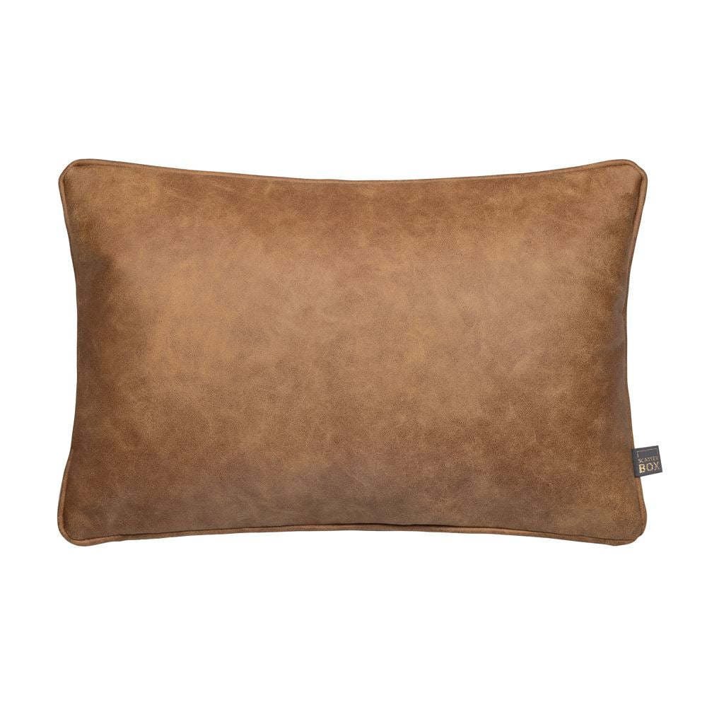 Scatter Box Hollis Vegan Leather Textured Feather Filled Piped Edge Cushion