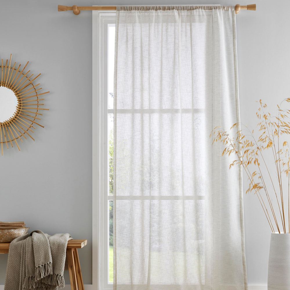 Drift Home Kayla Textured Slub Slot Top Voile Curtain Panel