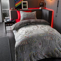 Catherine Lansfield Game Over Glow in the Dark Fleece Single Duvet Cover Set with Pillowcase Black