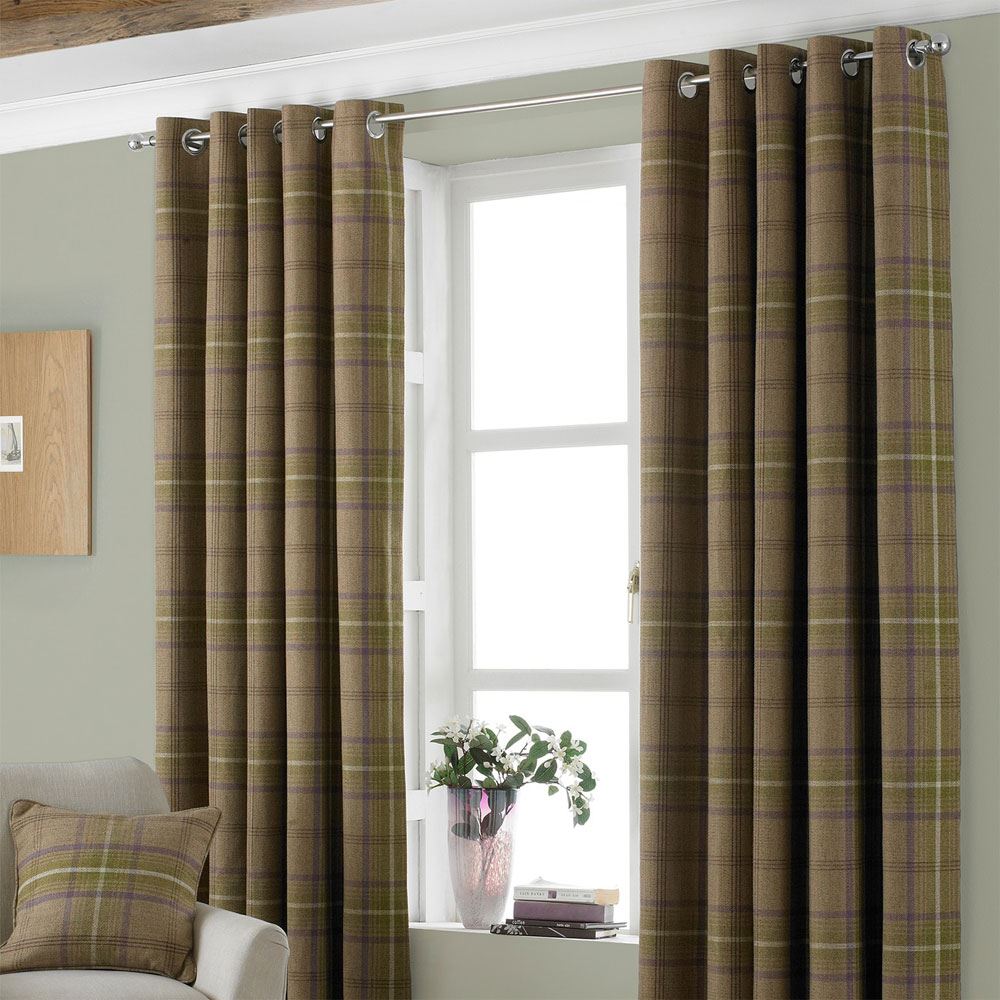 Paoletti Aviemore Heritage Tartan Check Woven Eyelet Curtains