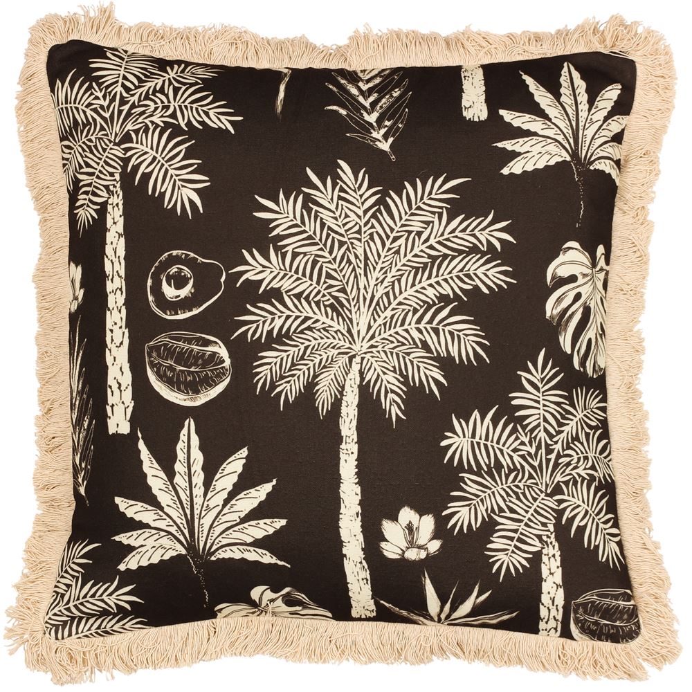 Paoletti Colonial Palm Fringed Cushion Cover