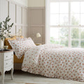 Catherine Lansfield Frill Ditsy Floral Reversible Double Duvet Cover Set with Pillowcases Cream