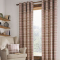 Catherine Lansfield Tweed Woven Check Eyelet Curtains