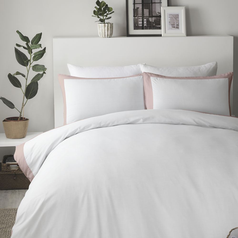 Serene Madison Plain Dyed Bordered Easy Care Duvet Cover Set