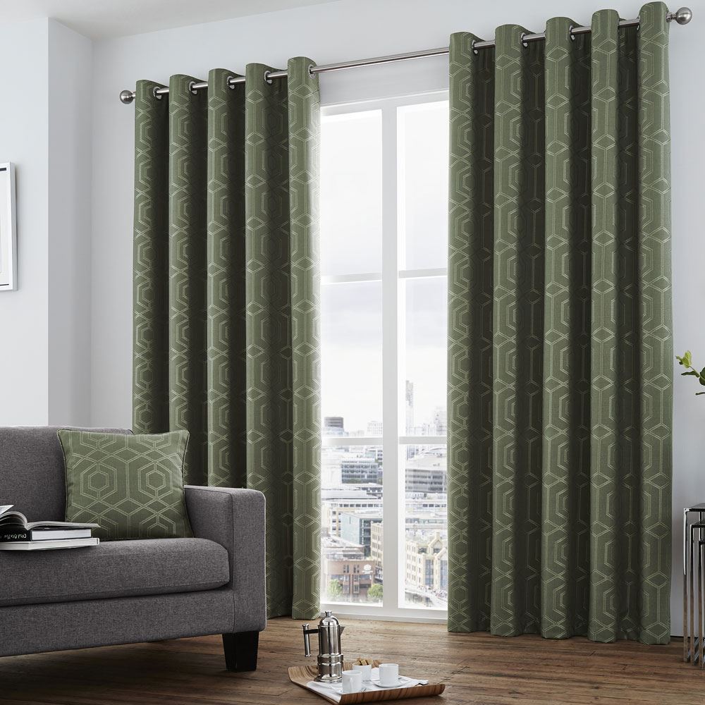 Curtina Camberwell Print Eyelet Lined Curtains