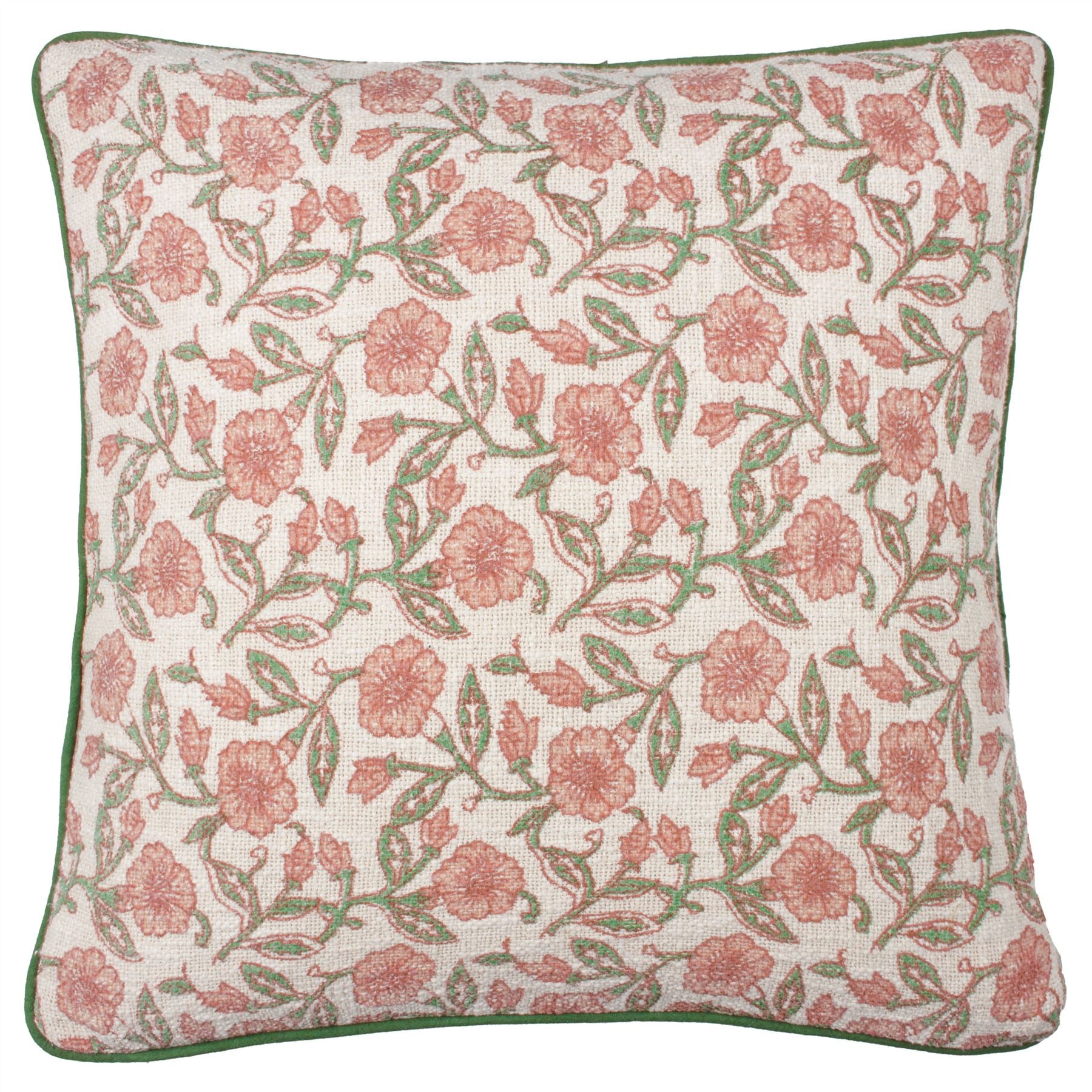 Paoletti Delphine Floral 100% Cotton Tasselled Cushion Cover