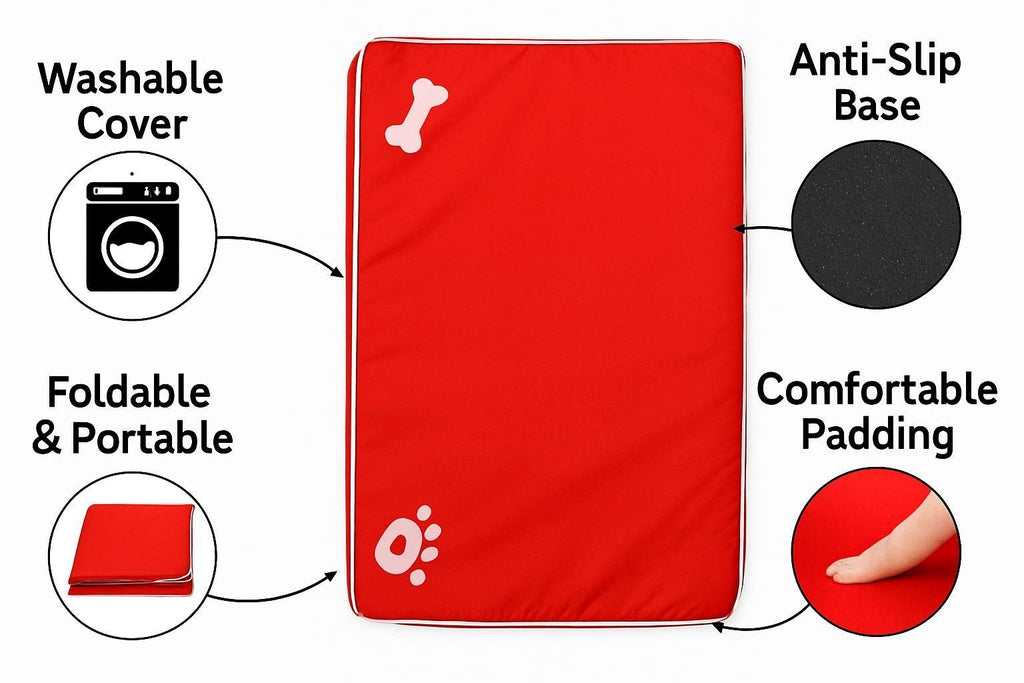 Night Zone Super Soft Bone & Paw Pet Bed Mat