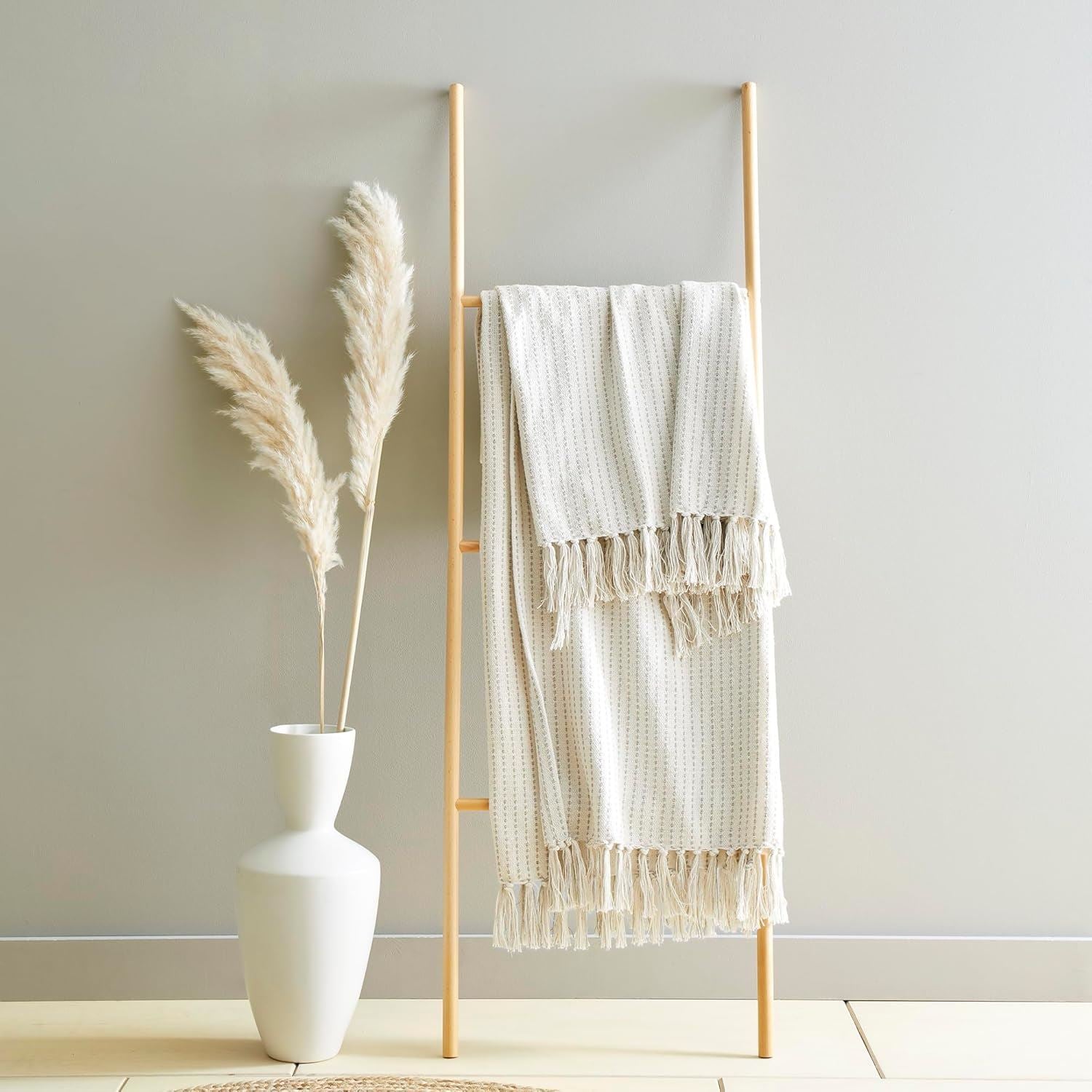 Drift Home Quinn Woven Stripe 100% Recycled Cotton Rich Mixed Fibres Throw