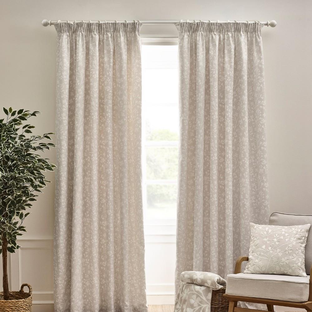 Catherine Lansfield Brooke Floral Lined Pencil Pleat Curtains