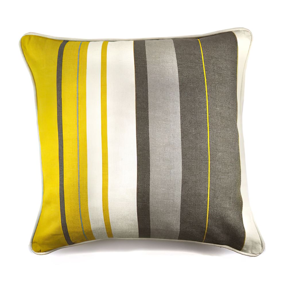 Fusion Whitworth Stripe 100% Cotton Piped Filled Cushion, 43 x 43 Cm