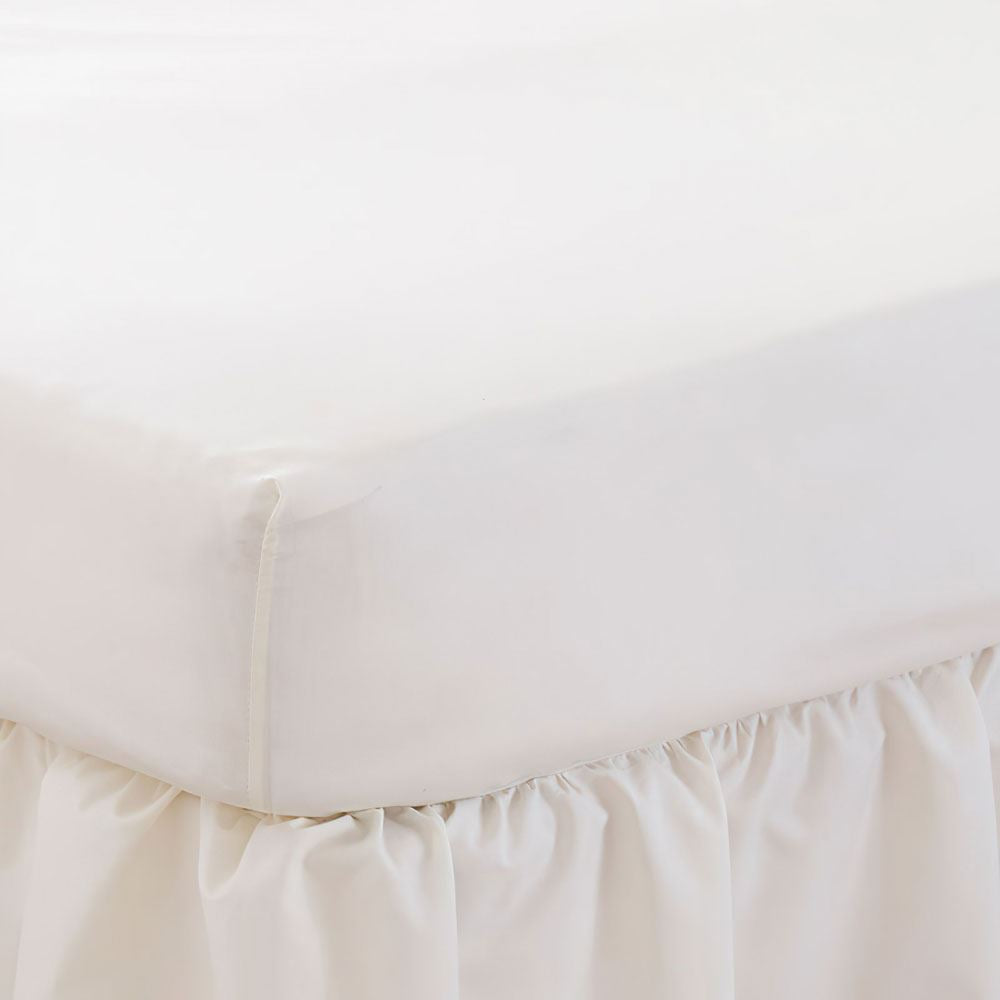 Charlotte Thomas Plain Dye 180 Thread Count Polycotton Percale Fitted Sheet, Ivory, Super King