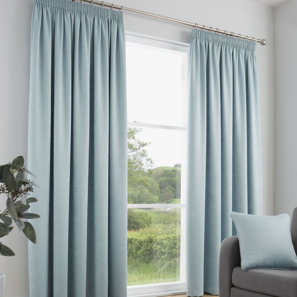 Fusion Galaxy Plain Dyed Triple Woven Thermal Pencil Pleat Lined Curtains