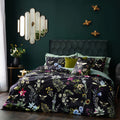Wylder Midnight Bee Floral Digital Print Velvet Duvet Cover Set