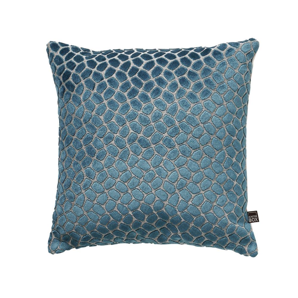 Scatter Box Lapis Velvet Feather Filled Cushion, Teal