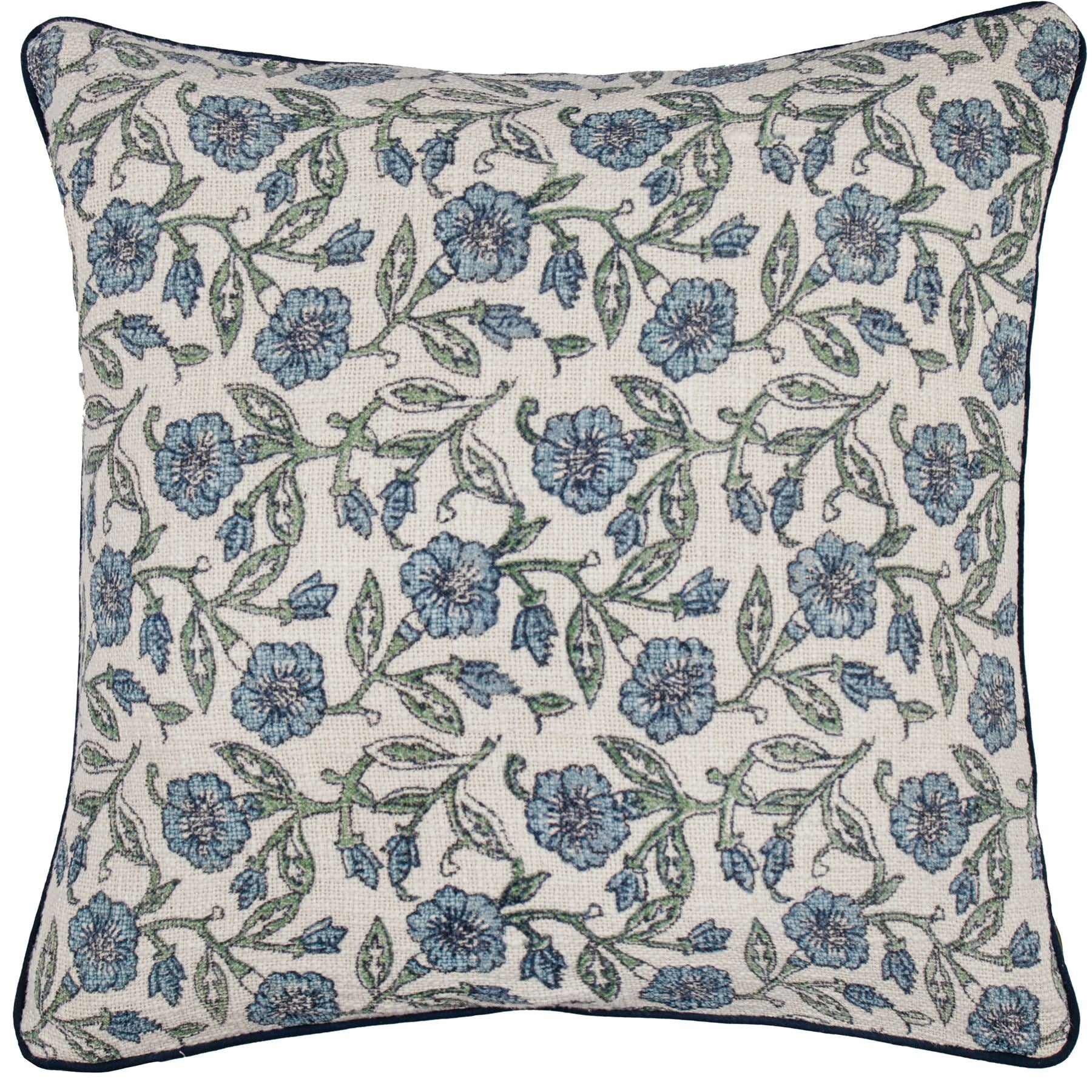 Paoletti Delphine Floral 100% Cotton Tasselled Cushion Cover
