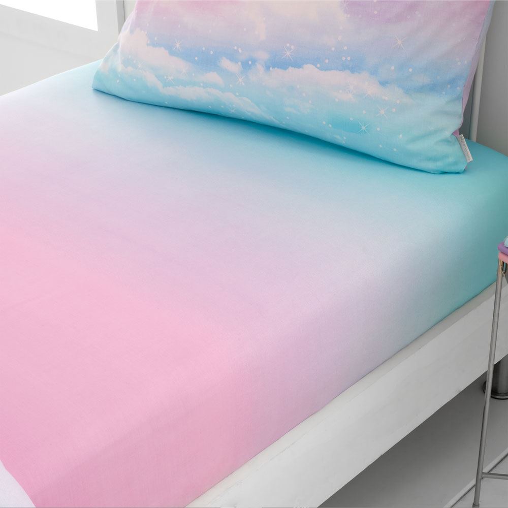 Catherine Lansfield Ombre Rainbow Clouds Easy Care 10 Inch Deep Fitted Sheet