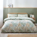 Catherine Lansfield Forest Blossom Reversible King Duvet Cover Set with Pillowcases Green