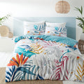 Pineapple Elephant Ayanna Tropical Floral Print 100% Cotton Reversible Duvet Cover Set