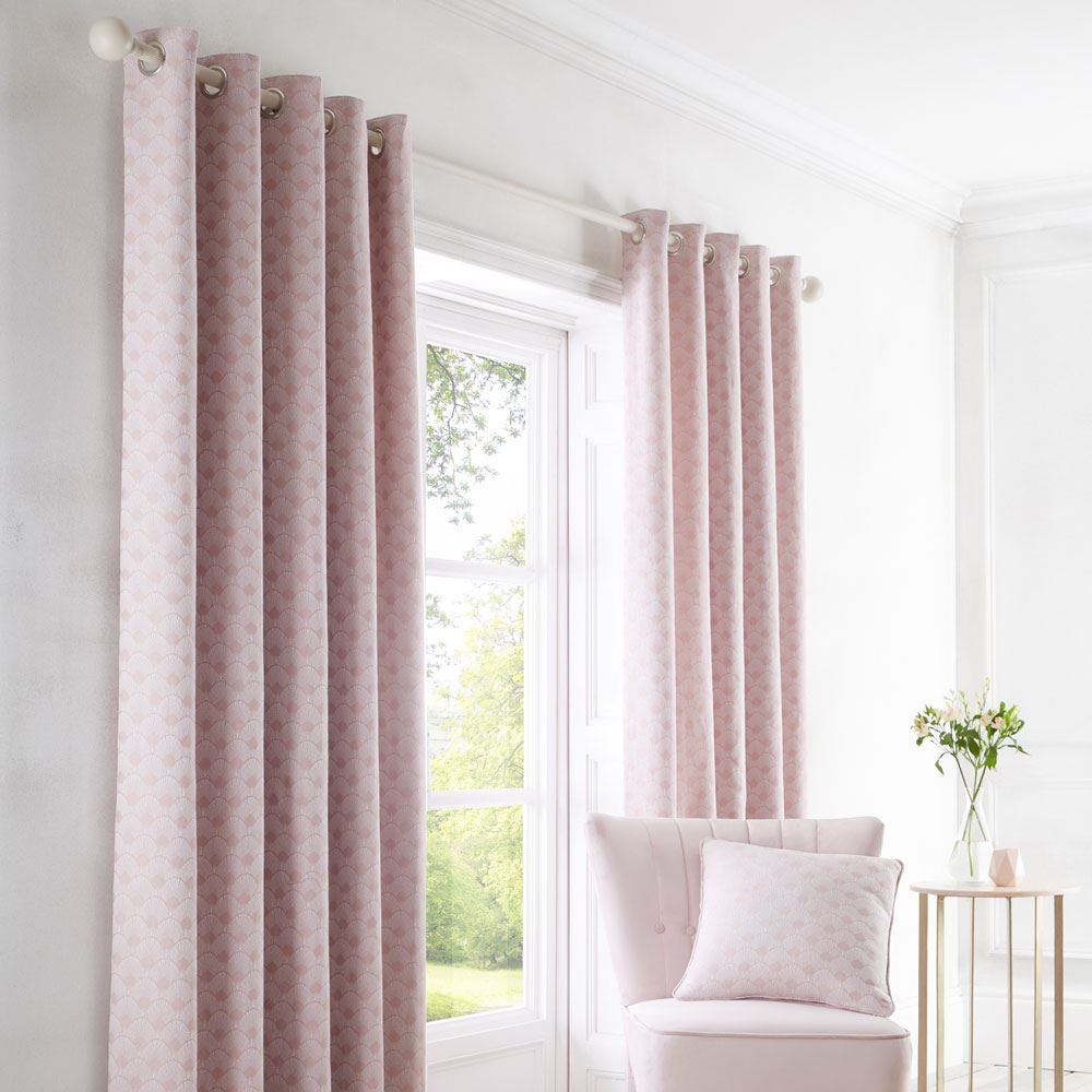 Dreams & Drapes Tiffany Art Deco Jacquard Eyelet Lined Curtains