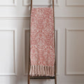 Paoletti Durelle Damask 100% Cotton Fringed Throw