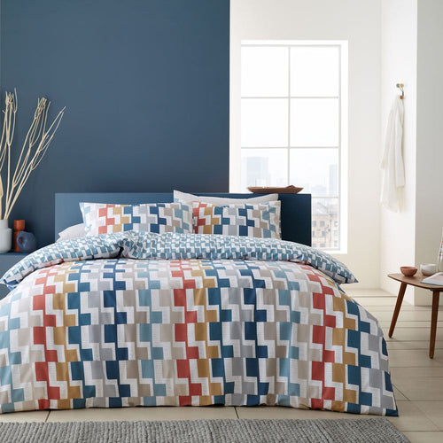 Bianca Dakota Geo 100% Egyptian Cotton Reversible Duvet Cover Set