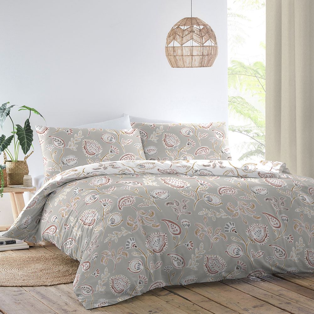 Dreams & Drapes Samana Paisley Floral Print Easy Care Duvet Cover Set