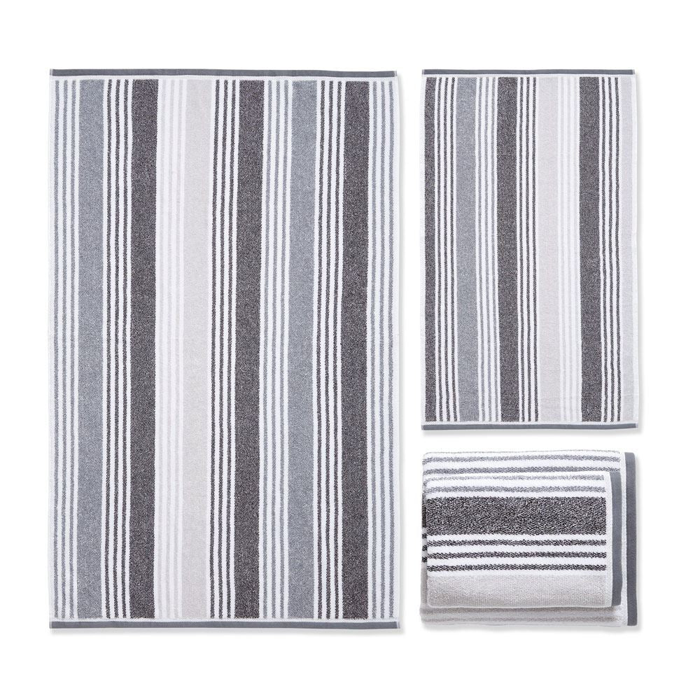 Catherine Lansfield Kelso Stripe Soft & Absorbent 100% Cotton 450gsm 4 Piece Towel Bale