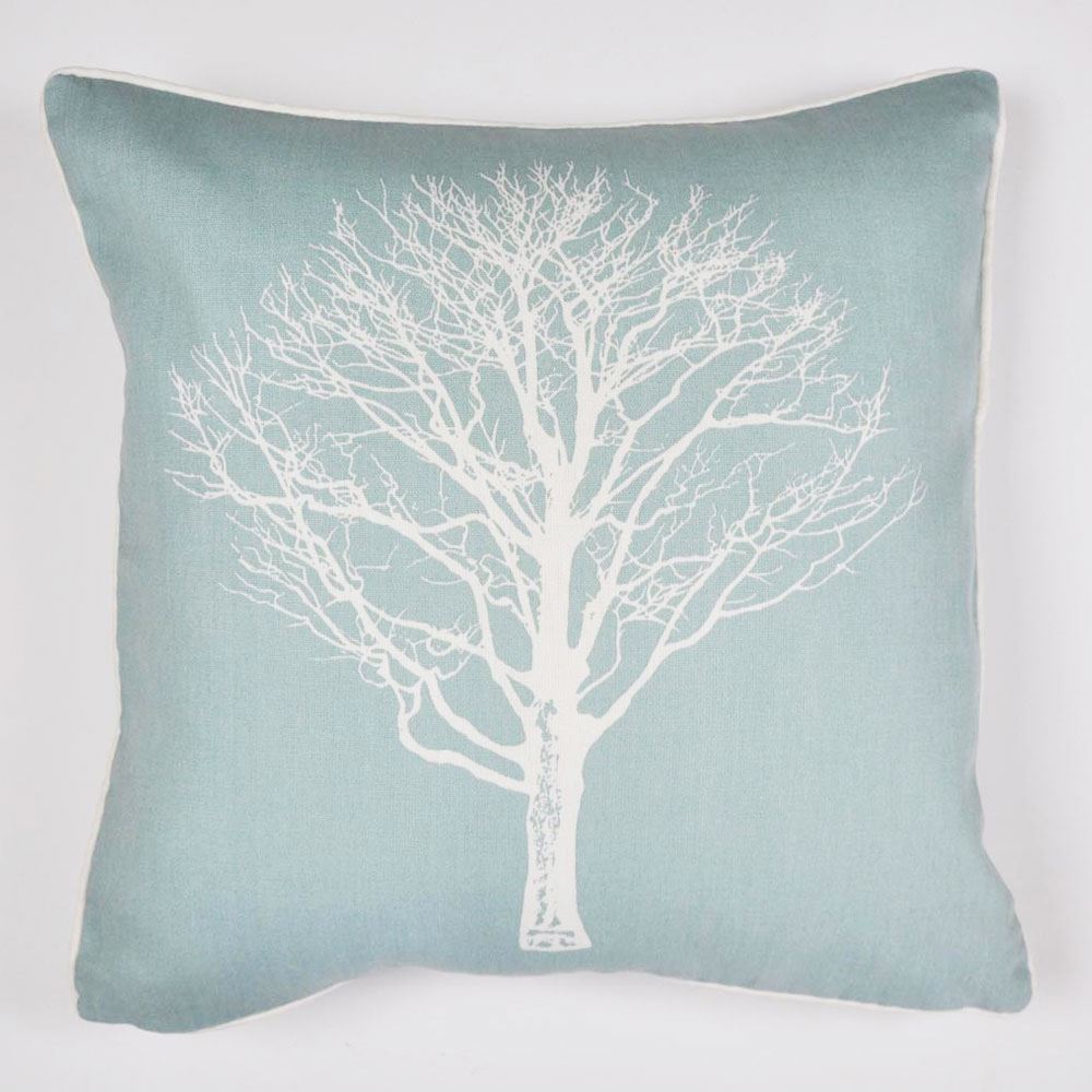 Fusion Woodland Trees Print 100% Cotton Filled Cushion