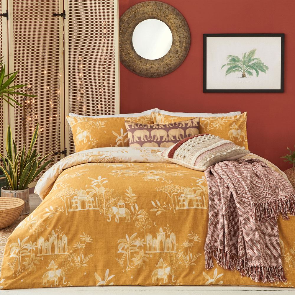 Furn Jaipur Print Reversible Duvet Cover Set