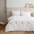 Catherine Lansfield Embroidered Lions Single Duvet Cover Set with Pillowcase White