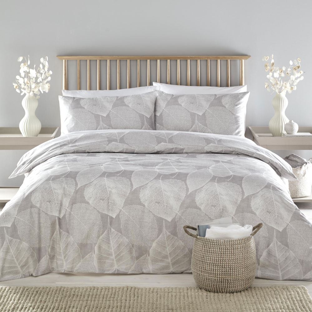 Drift Home Soren Leaf Print Reversible Eco-Friendly Duvet Cover Set