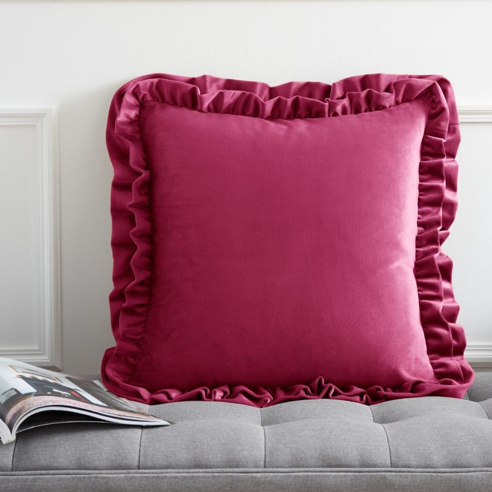 Catherine Lansfield So Soft Velvet Touch Double Frill Filled Cushion