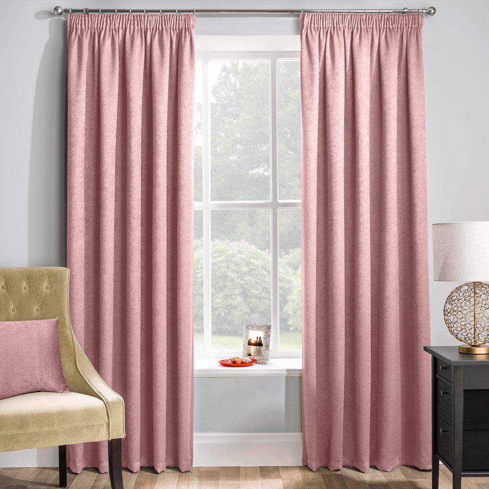 Enhanced Living Matrix Embossed Textured Thermal Blockout Pencil Pleat Curtains