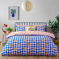 Furn Antares Checkerboard Easy Care Reversible Duvet Cover Set