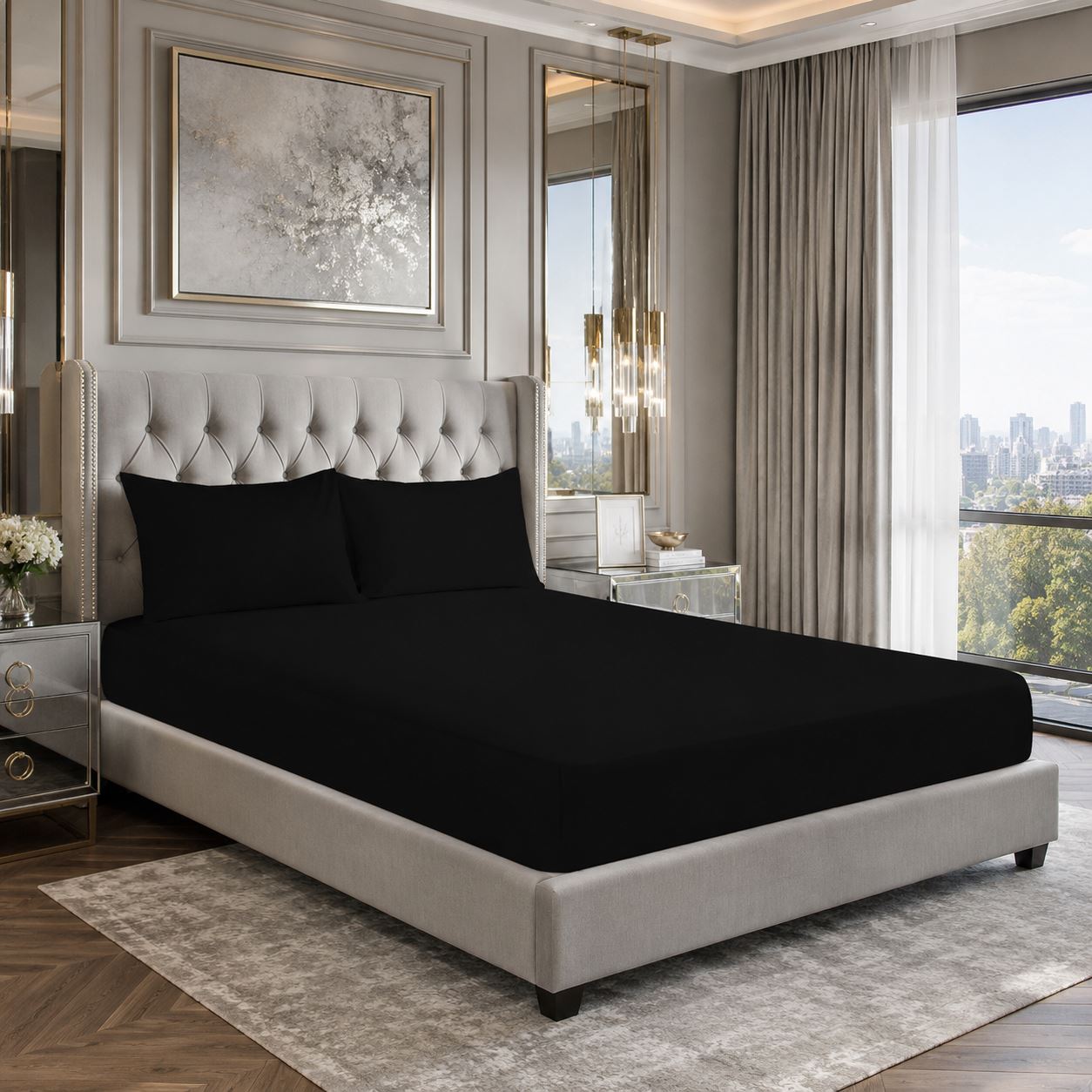 Night Zone Easy-care extra deep fitted sheets