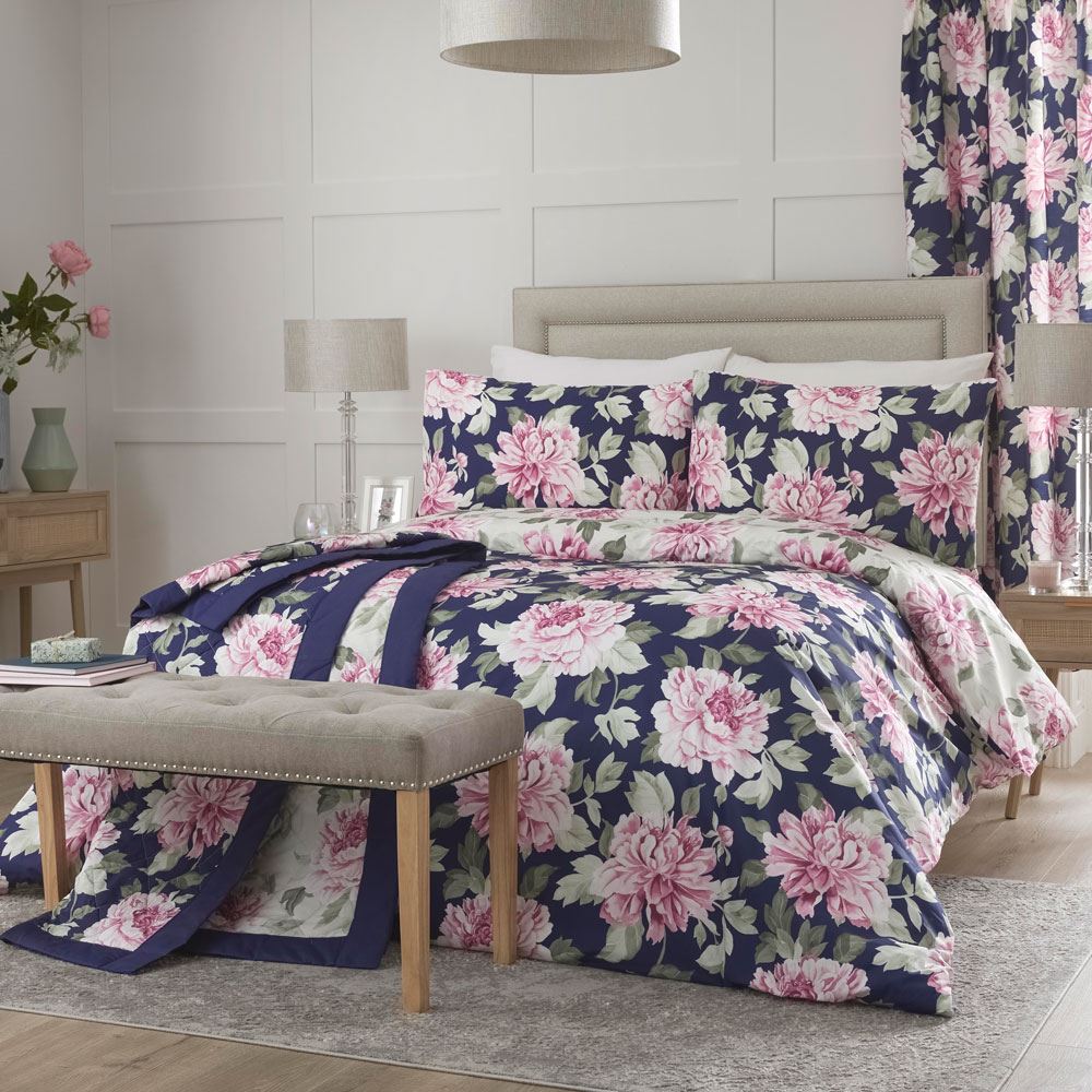 Dreams & Drapes Kirsten Floral Print Easy Care Reversible Duvet Cover Set