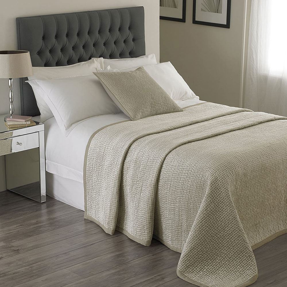 Paoletti Brooklands Velvet Embossed Quilted Bedspread