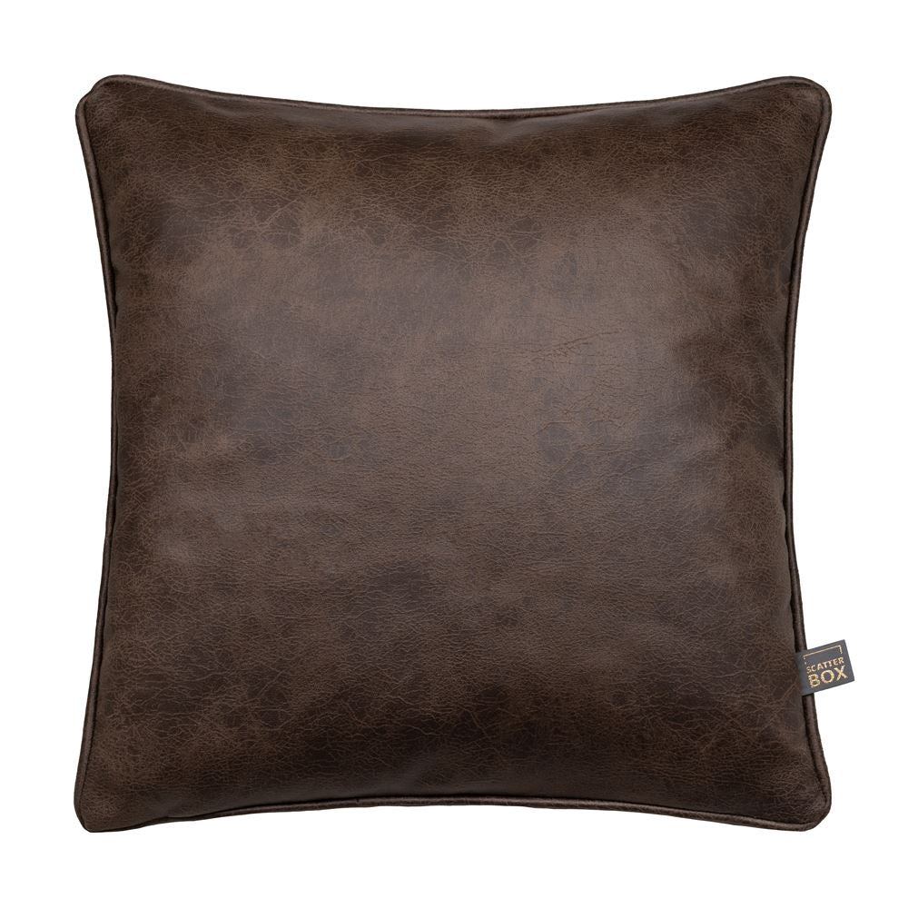 Scatter Box Nanouk Vegan Leather Textured Feather Filled Piped Edge Cushion